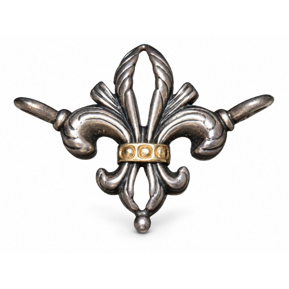 Vintage LAGOS Caviar Fleur De Lis Multi Strand Necklace Clasp Centerpiece 925 75